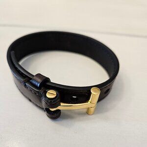 Tom Ford T-Lock Dark Brown Leather Bracelet